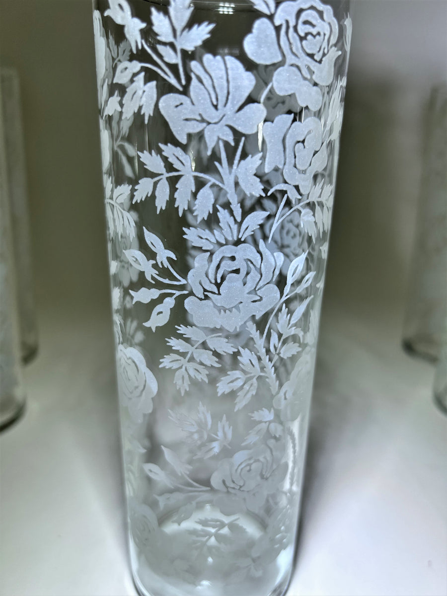 Libbey White Roses and Leaves 14 oz. Highball Glass Collection of Ten. –  BINCHEY'S LLC.