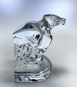 Hoya Crystal Japan Glass Eagle Sculpture Bookend Set.