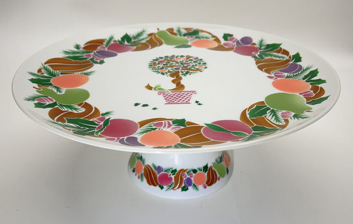 Georges Briard Topiary Wreath Pedestal Cake Stand