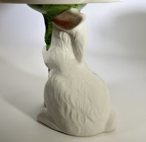 Bunny and Flower Ceramic Pedestal Cake Stand.