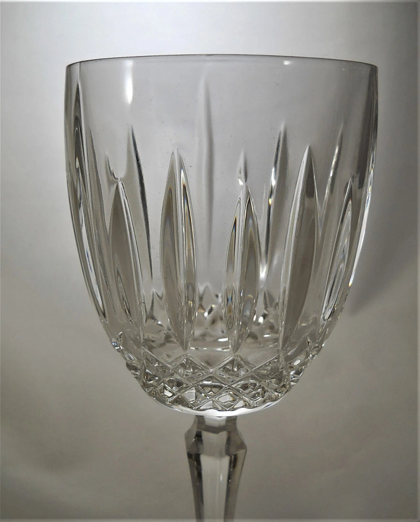 Mikasa Clear Crystal Heavy Wine Glasses Old Dublin Pattern 6 1/2 in