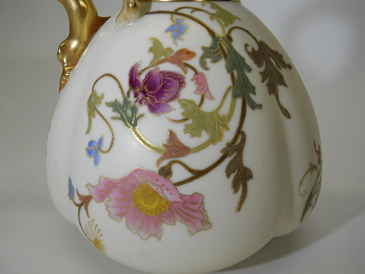 English Royal Worcester Porcelain Blush Ivory 3 handled cup w/plate C. 1908 buy