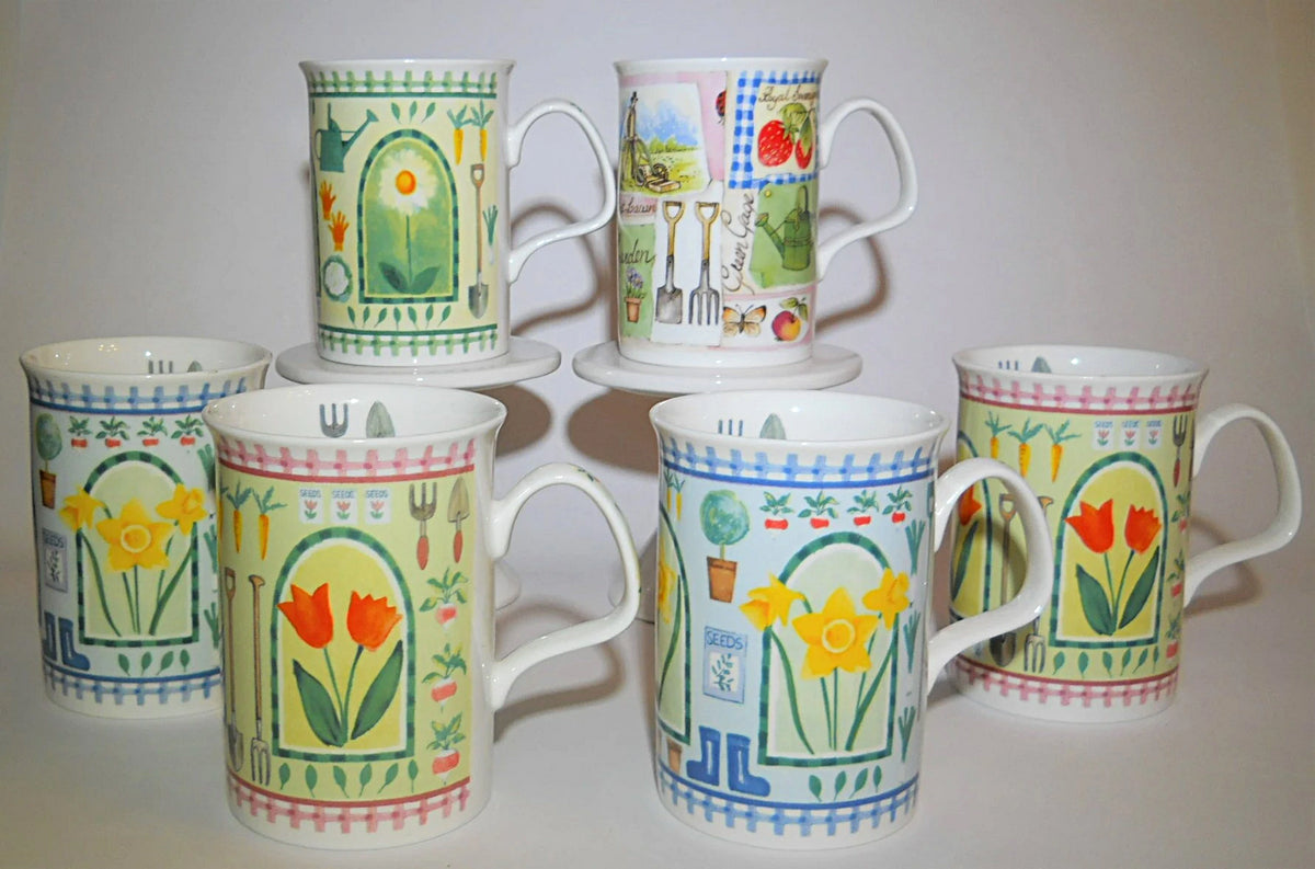 Roy Kirkham Garden Theme Fine Bone China Mug Collection Of Six Englan Bincheys Llc 3075