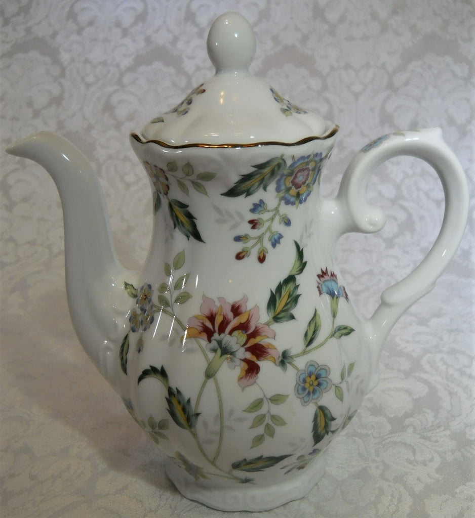 Andrea By Sadek Floral Tea Cup w/Tea Bag Holder Side Pocket