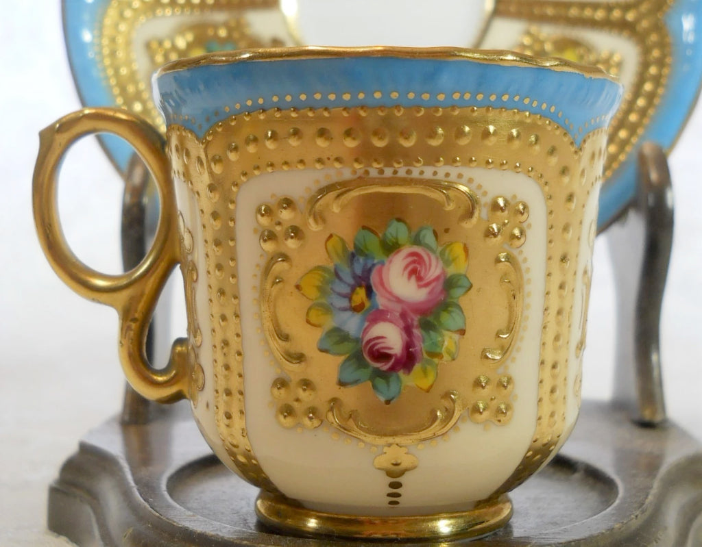 Royal Crown Derby Set of 4 Can Demitasse Cups And Saucers
