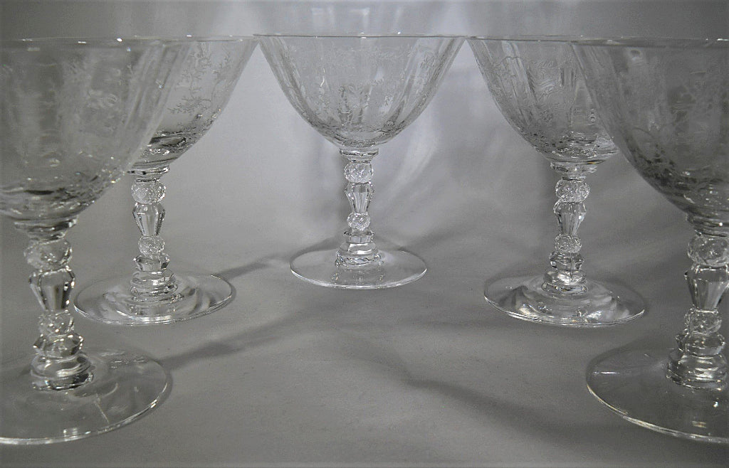 4 Fostoria Chintz etched Iced Tea Glasses, Etched Crystal Glasses, 4 Ice Tea  Crystal Glasses, Etched Iced Tea Glasses 