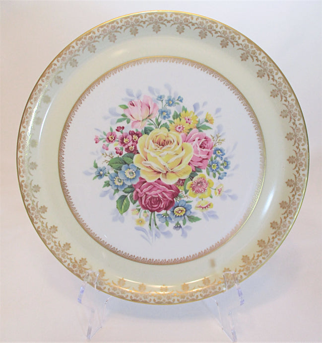 Andre Prevot Limoges France Round  Serving Platter /Tray with Roses and Raised Detail 