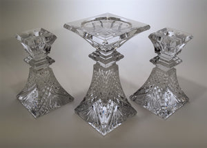 Waterford Unity Wedding Heirloom Collection Unity Candleholder Set of Three w/Box, 2002