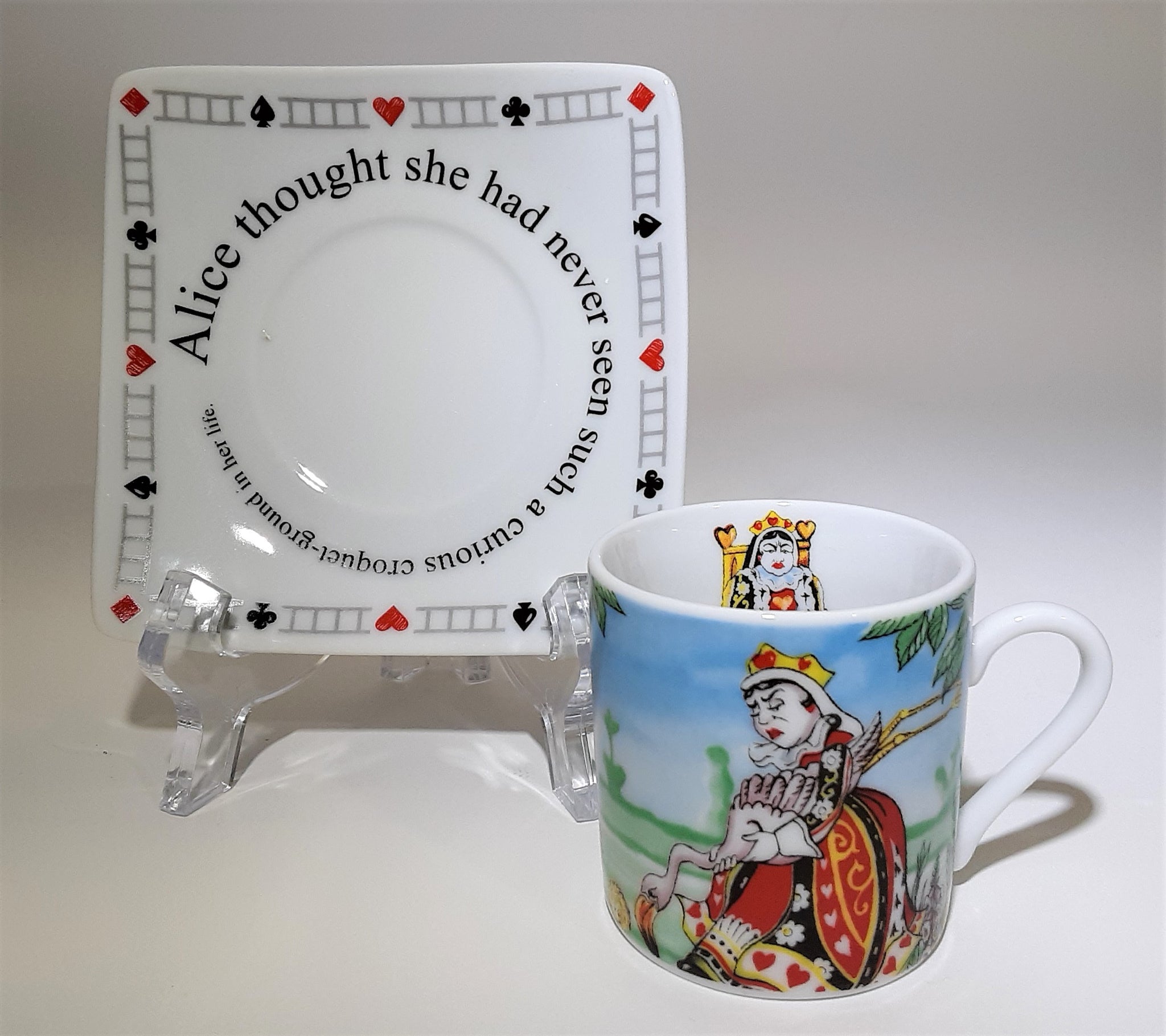 Alice in Wonderland Tea for One MINT Vintage Paul Cardew Teapot Cup Saucer  Fine Bone China Imported From England. Mad Hatter Party 