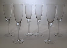 Mikasa Sea Mist Clear Frosted Stem Champagne Flute Set of Six. 1982-1988