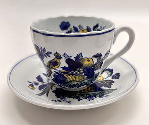 Spode England Fine Stone Blue Bird Cup, Plate, Soup Bowl 25-Piece Collection, 1958-1990