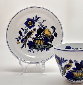 Spode England Fine Stone Blue Bird Cup, Plate, Soup Bowl 25-Piece Collection, 1958-1990