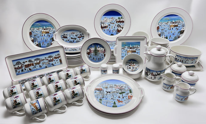 Villeroy and Boch Naif Christmas 66-Piece Dinnerware Collection For Twelve.