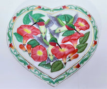 The Danbury Mint Heart Shaped 7"W "The Hummingbird Jewelry Box".