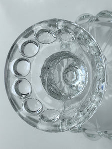 L.G. Wright/Mosser Eyewinker Large 10" Clear Pressed Glass Lidded Candy Dish.