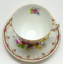 Duchess London Collection Floral, Swag and Basket English Bone China Tea Cup and Saucer Set.