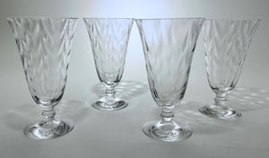 Fostoria Wavecrest Clear Optic Iced Tea Glass Set of Four, 1935-1943