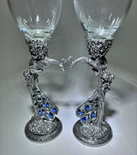 Fairy Glen Peacock Heart Shaped Lead-Free Pewter Champagne Flutes Pair of Two