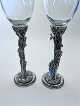Fairy Glen Peacock Heart-Shaped Lead-Free Pewter Champagne Flutes Pair of Two