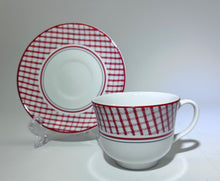 Ralph Lauren China by Wedgwood Homestead Red Checkered Cup and Saucer Set of Seven
