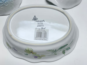 Pfaltzgraff Vienna Floral 35-Piece Ceramic Dinnerware Collection For Seven to Eight, w/ extra 6-Piece Melamine Set.