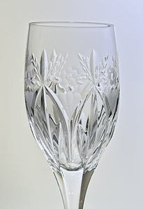 Mikasa Cut Crystal and Etched Flower Wine Glass Set of Four.