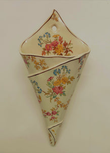 Sarreguemines Faience Louis XV Pocket Wall Vase. C.1900-1919