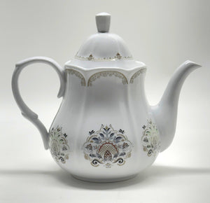 Downton Abbey Masterpiece World Market Teapot w/ Creamer/Sugar Bowl PLUS Boxed Four Cup/Saucer Set, 2015.