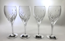 Noritake Moondust Etched Crystal Water Goblet Collection of Four. 1986-2008