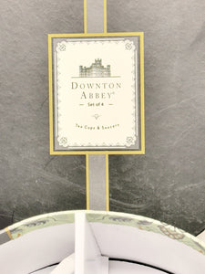 Downton Abbey Masterpiece World Market Teapot w/ Creamer/Sugar Bowl PLUS Boxed Four Cup/Saucer Set, 2015.