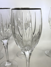 Mikasa Arctic Lights Platinum Crystal Water Goblet Collection of Five