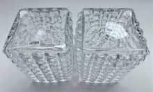 Crate and Barrel Gridlock Bubble Vase Pair. Made in Great Britain.