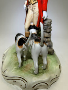 Royal Stratford Fox Hunter and Dogs Limited Edition Hand Made English Bone China Figurine. RESERVED.