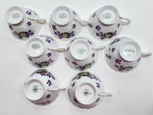 Royal Tuscan/ Tuscan Woodland Violet Fine Bone China 14-Piece Snack Plate/ Cup Collection for Six