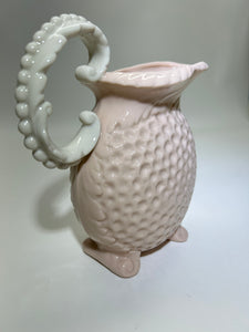 Lenox Pink Dimpled Figural 7"H Footed Pitcher. 1930-1950
