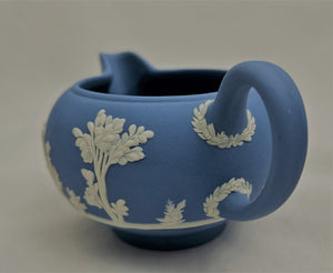 Wedgwood England Blue Jasperware (No Glaze) Teapot, Coffee Pot, Creamer and Sugar Bowl Set