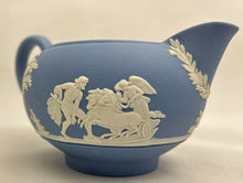 Wedgwood England Blue Jasperware (No Glaze) Teapot, Coffee Pot, Creamer and Sugar Bowl Set
