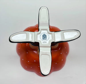 Mesa Home Orange and White Dots Shoe Footed Halloween Pumpkin Serving Centerpiece Bowl. 12"Wide