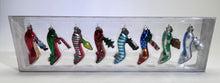 Department 56 Tiny Trimmings Mini Glass Holiday/ Christmas High Heel Shoe Ornaments Set of Eight