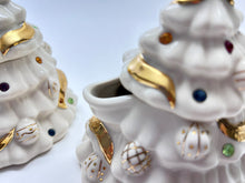 Lenox Fine China Jeweled Christmas Tree Creamer and Sugar Bowl Set, 2003