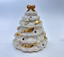 Lenox Fine China Jeweled Christmas Tree Creamer and Sugar Bowl Set, 2003
