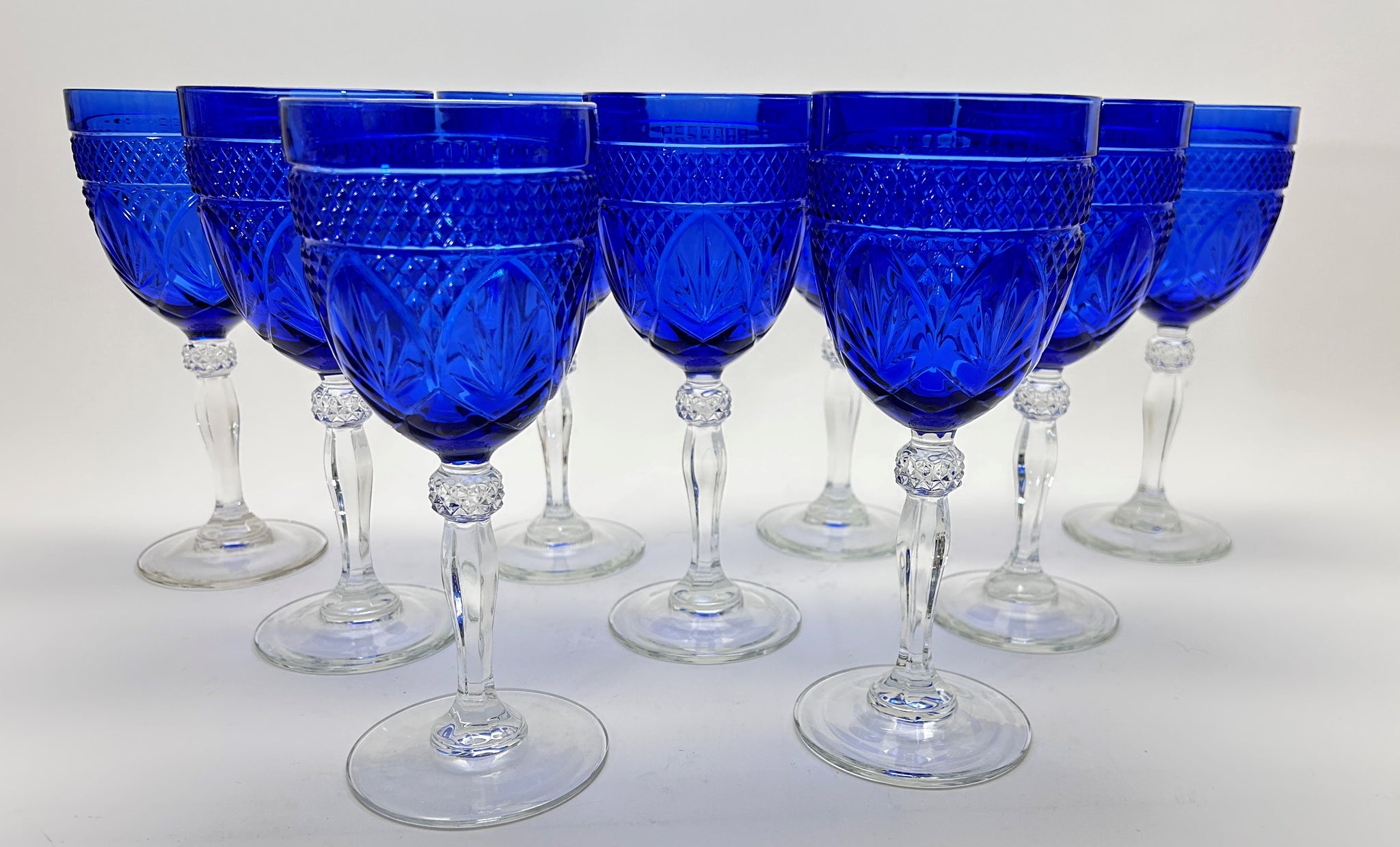 Beautiful Set of 6 Crystal Water Goblets “Fascination” By Cristal De F –  Lillian Grey