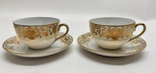 Noritake Christmas Ball Porcelain Hand Painted Teapot, Sugar Bowl, Creamer and Two Cup Set, c.1918-1991