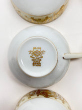 Noritake Christmas Ball #175 Hand Painted Porcelain Cup and Saucer Sets For Six. c.1918-1991.