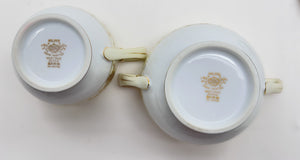 Noritake Christmas Ball Porcelain Hand Painted Sugar Bowl and Creamer Set of Two, c.1935-1991