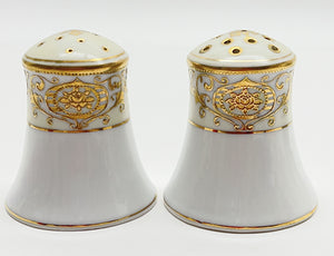 Noritake Christmas Ball Hand Painted Porcelain  Salt and Pepper Set, c.1930-1935.