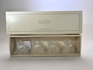 Pottery Barn Glass Partridge Name/ Place Card Holder Set of Seven