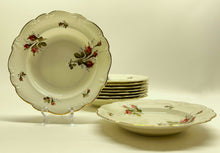 Rosenthal-Continental Moss Rose 16-Piece Pompadour Ivory Rimmed Salad and Fruit Bowl Set, c.1950-1956