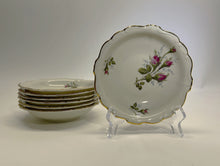 Rosenthal-Continental Moss Rose 16-Piece Pompadour Ivory Rimmed Salad and Fruit Set c.1950-1956