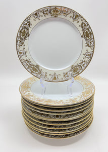 Noritake Christmas Ball Hand Painted Porcelain Salad Plate Set of Twelve. Lot 2, c. 1918-1991.